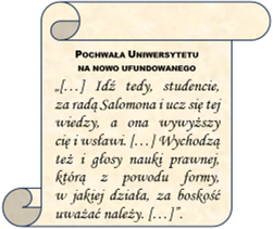 Fragment mowy "Pochwała Uniwersytetu na nowo ufundowanego"